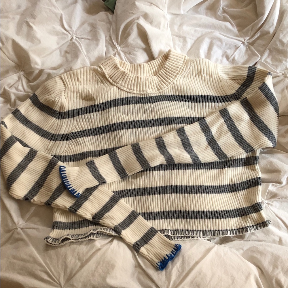 H&M Cream Striped Women's Sweater